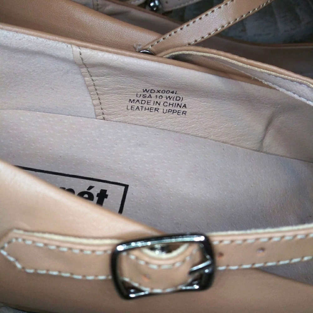 Propet Zuri (WDX004L) Oyster Swivel Strap Leather Mary Jane Wide Width Pumps - Picture 6 of 10